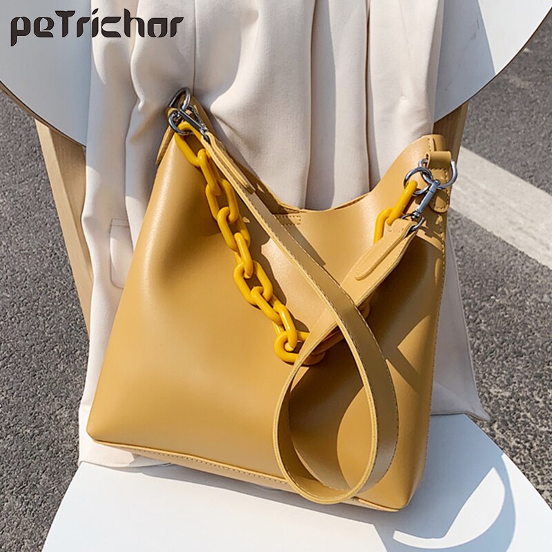 Brand Women Shoulder Bag Large Capacity Chain Bucket Handbags PU Leather Women's Totes Composite Bag Bolsa Female