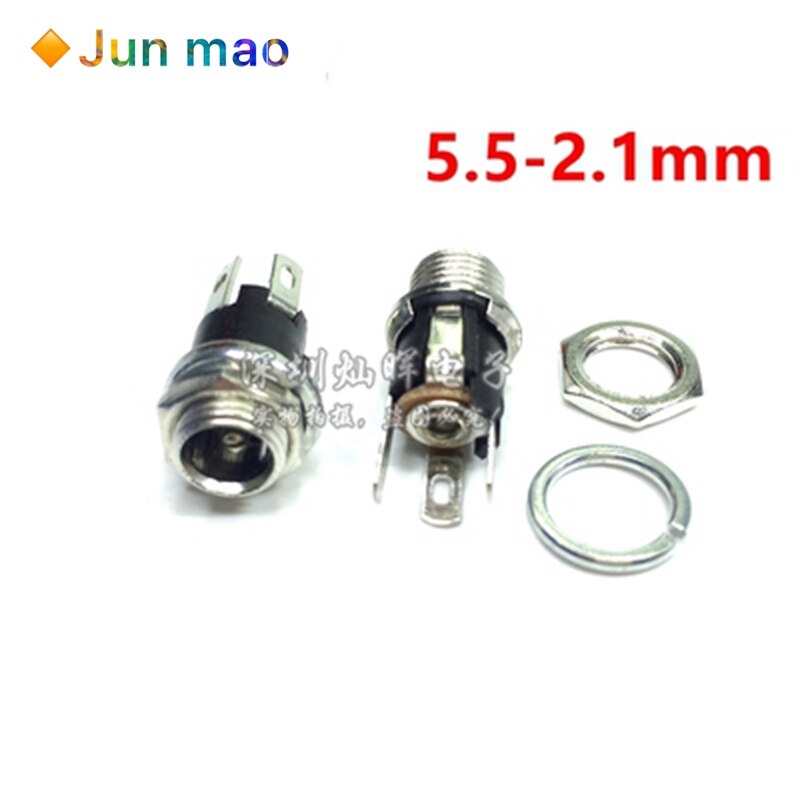 10pcs male and female DC Power plug 5.5*2.1MM 5.5*2.5MM 3.5*1.35MM 5.5*2.1 Jack Adapter Connector Plug Golden DC-022B DC-025M: DC-025M 5.5-2.1mm