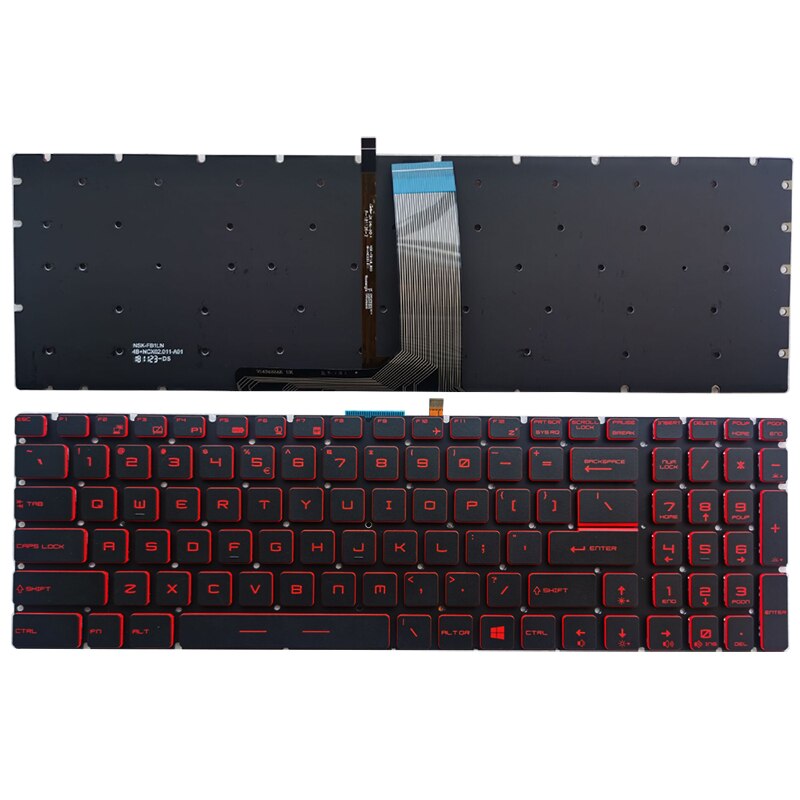 oss laptop tastatur til msi  gp63 8re/8rf ms -16 p 3 ms-16 p 5 oss tastatur