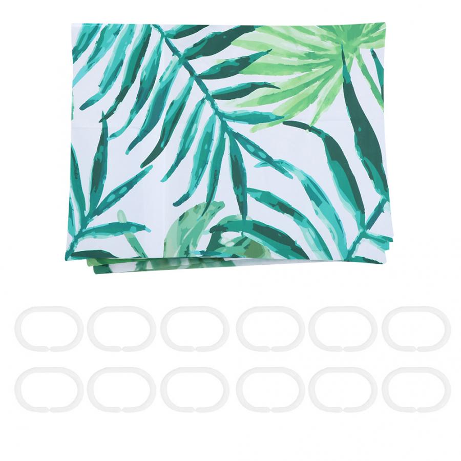 Bad Gordijnen Groene Bladeren Patroon Waterdicht Douchegordijn Polyester Bad Gordijn Brathroom Accessoire: 180x180cm