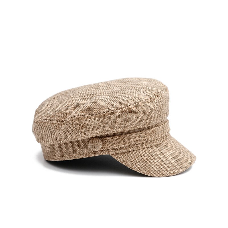 Boina de algodón transpirable para mujer, gorro plano octogonal informal, 036: khika
