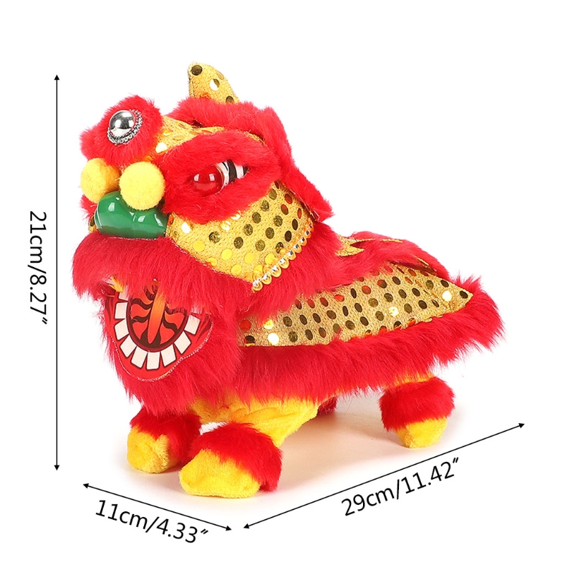 Year Electric Lion Dance Robot Interactive Flashing Lucky Lion Toy Plush