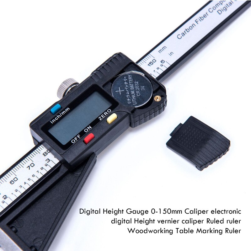 Digital Height Gauge Scriber 0-150mm Electronic Vernier Calipers Light Weight Plastic Marking Gauge Woodworking Table Mark Ruler