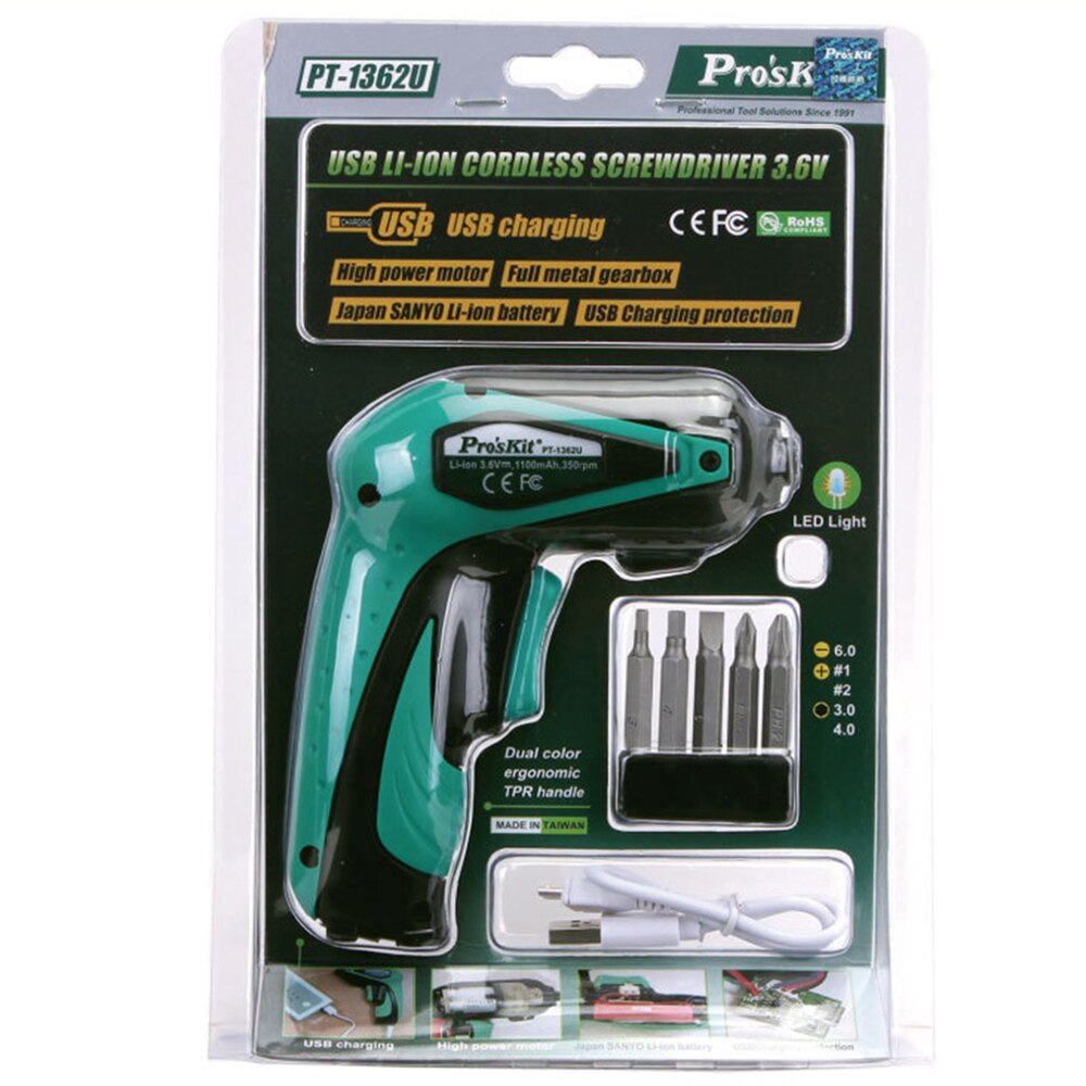 3.6V Cordless Screwdriver Mini Rechargeable Screwdriver With LED Light Electric Screwdriver Power Drill Portable Repair Tool Set