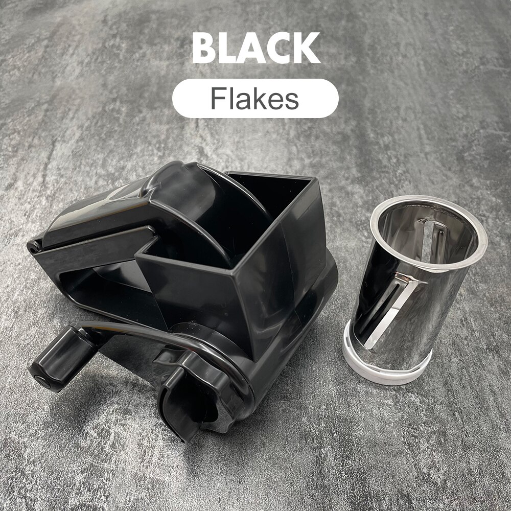 Stainless Steel Rotary Cheese Grater Gadgets for Kitchen Cheese Slicer Machine Wire Oiler for Butter Box Dish Chocolate Shredder: BLACK-3