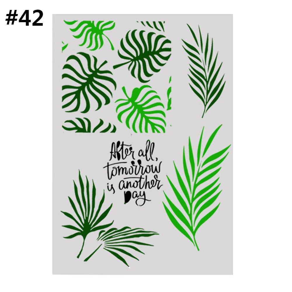 White Plastic Craft Layering Stencils Walls Painting Scrapbooking Stamp Album Decor Embossing Paper Card Template 21*29.5 cm: 42