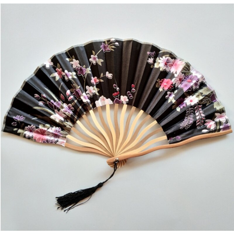 1PC Kreative Chinesische Klassische Blume Falten Hand Gehalten Prom Handwerk Fan Bambus Papier Party Hochzeit Geburtstag Dekor Jahrgang Bambus SW