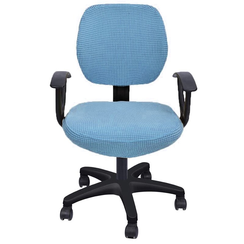 3 arten Material Büro Stuhl Abdeckung strecken Computer Stuhl Abdeckung Schreibtisch Stuhl Sitz und Zurück Abdeckungen Universal-: Typ 3 Himmel Blau