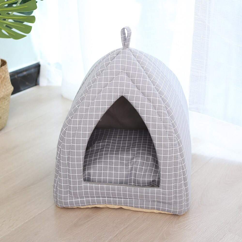 Foldable Fabric Pet Dog Cat Bed Soft Cone Shape Cat Pet Cat House Warm Sleeping Nest For Cat Washable Cute Pet Supplies#9: 4 / 40x40x35cm