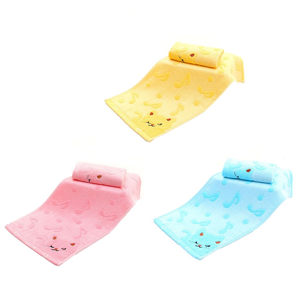 Home Textile Non-twisted Bamboo Fiber Music Cat Baby Wash Towels Spa Facial Bath Towel