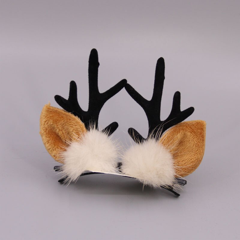 Christmas Cute Antler Hair Clips Festival Style Red Antler Headband Moose Mushroom Forest Nut Hair Accessories Hairpins: 2pcs 15