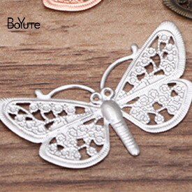 Boyute (50 Stuks/partij) 38*23 Mm Dragonfly Filigraan Bevindingen Metalen Messing Diy Handgemaakte Haar Sieraden Accessoires: White K Plated