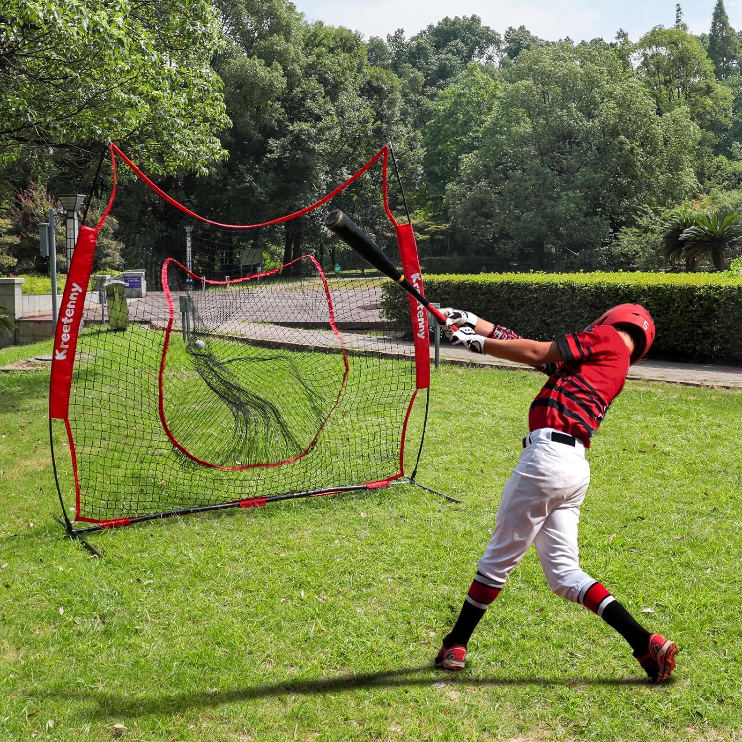 Filet de remplacement de baseball (NET SEULEMENT), filet d'entraînement de softball de baseball 7'×7' pour frapper le bâton, attraper le lancer