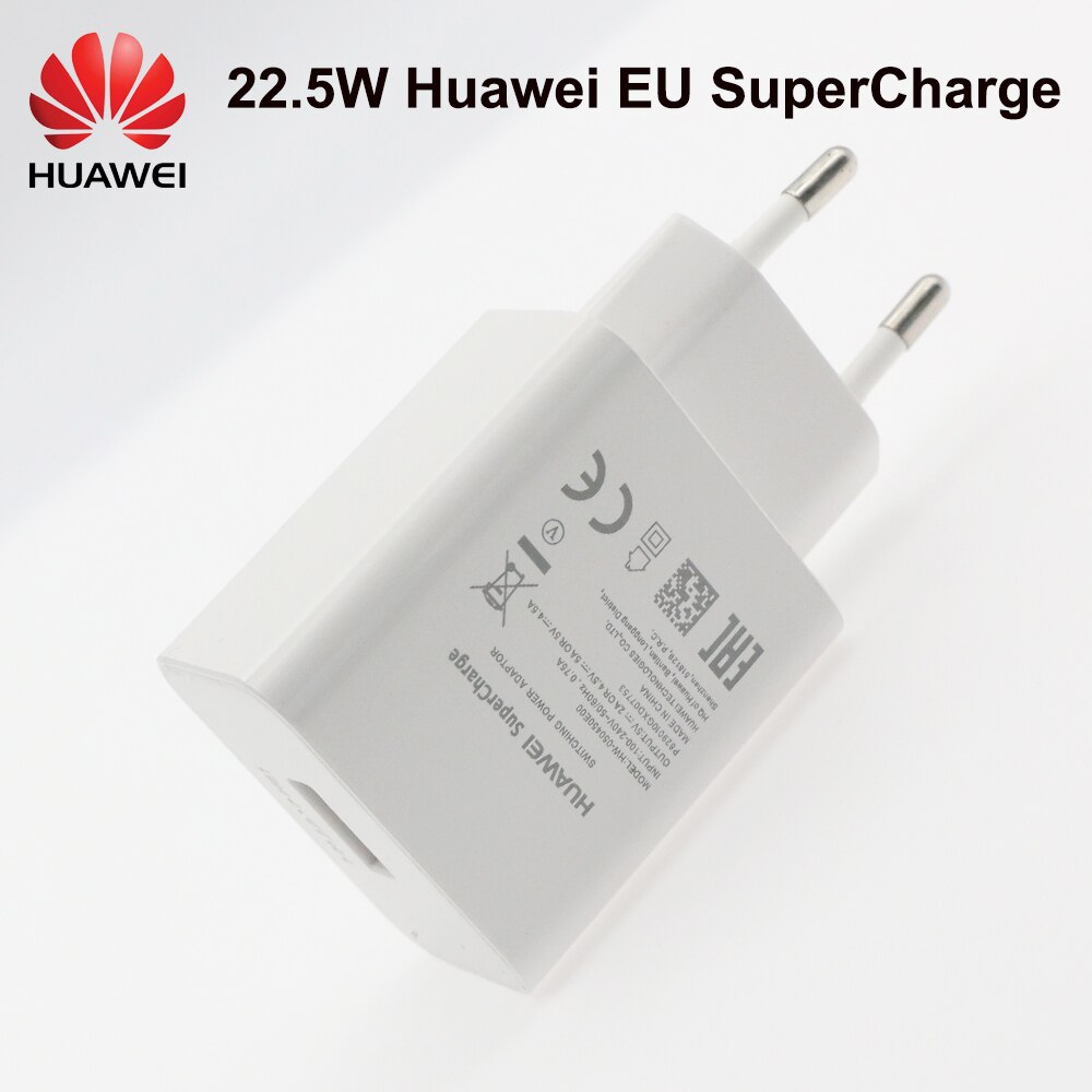 Huawei-supercargador de 22,5 W, Cable tipo C para Huawei P20, P30 lite Pro, P9, P10, P40, Mate 30, 20 RS Pro, 10, nova 5i, 5A, 5T, 6: EU Charger Only