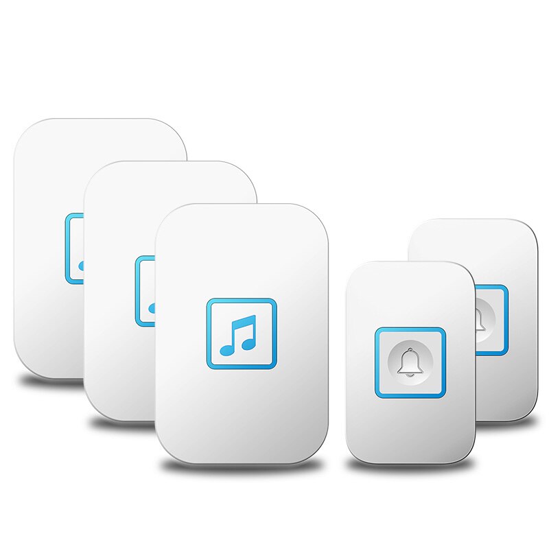 WEMEDA Wireless Doorbell Waterproof Touch Button LED Light Home Smart Cordless Door Ring Bell US EU UK Plug 300M Range 60 Chimes: white 2x3 / UK