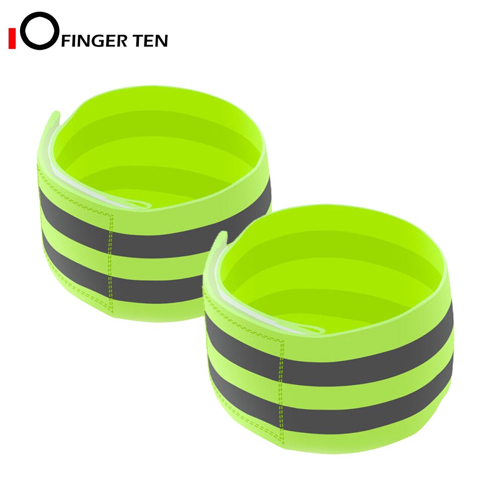 High Visibility Reflective Bands on Wrist Arm Ankle Leg for Night Walking Cycling Running Safety Reflector Tape Straps: 2 Pcs