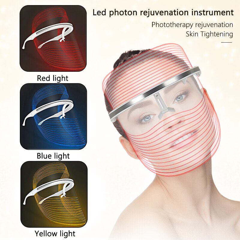 DIOZO Light 3 Colors Led Facial Mask Women Face Beauty Face Care Led Mask Therapy Light Whitening Firming Skin Wrinkle Removal
