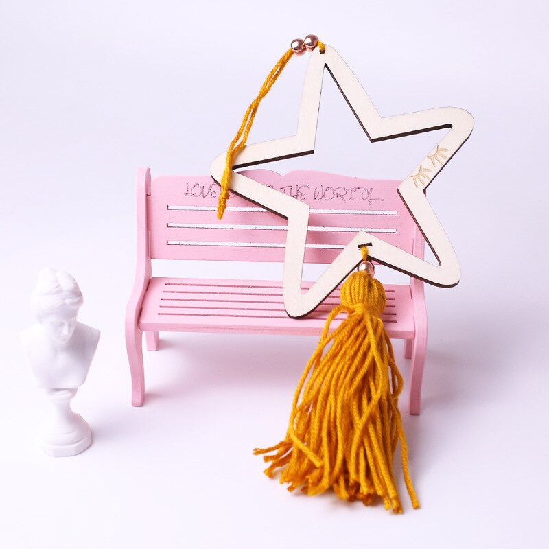 eins nordisch Holz quaste Sterne Dekor Banner Baby Zimmer Dekoration Bettwäsche Stoßstangen freundlicher Party Fahnen freundlicher Mädchen Zimmer Dekor