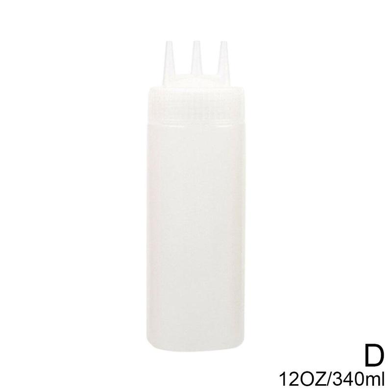 3 hole squeeze bottle screw cap squeeze bottle food grade plastic salad bottle ketchup mustard sauce mayonnaise soy sauce olive: D