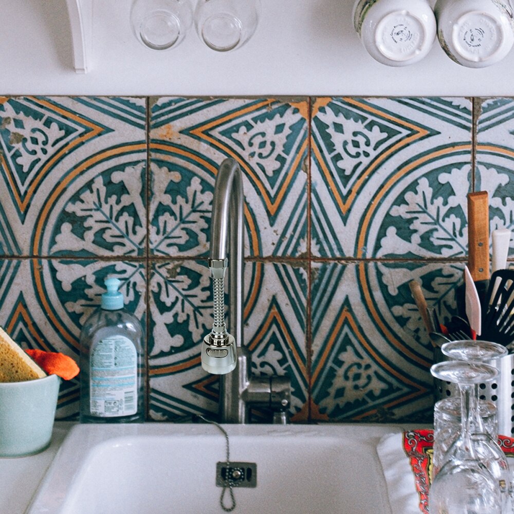 2pcs Lightweight Durable Anti-splash Anti-rust Faucet Tube Bathroom Extension Water Tap Water Filter Foam Kitchen