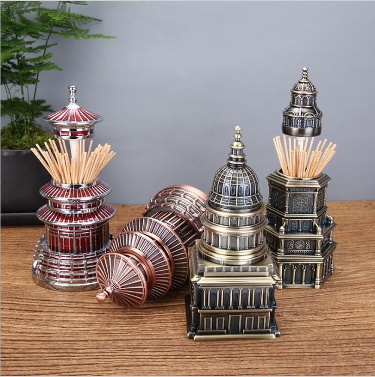 Architectonische Stijl Automatische Toothpicker Houders Palillero Dispensador Tandenstoker Dispenser Cachette Afscheiden Met Geschenkdoos