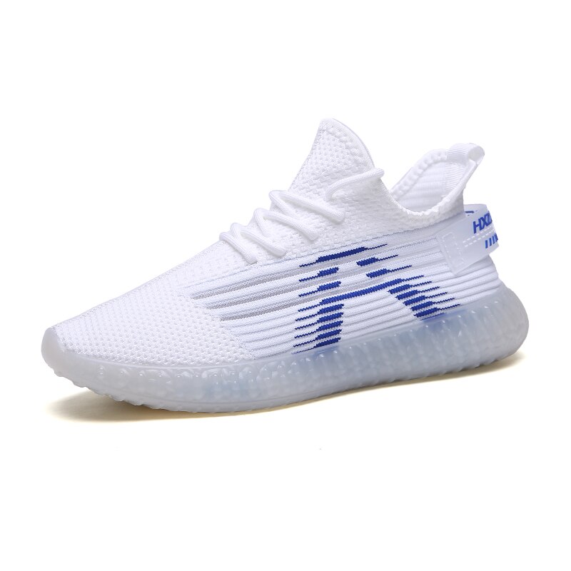 Zomerse stijl mesh ademend vliegende geweven herenschoenen kokosnoot gipskruid engel gelei onderkant eenvoudig: Wit / 9.5