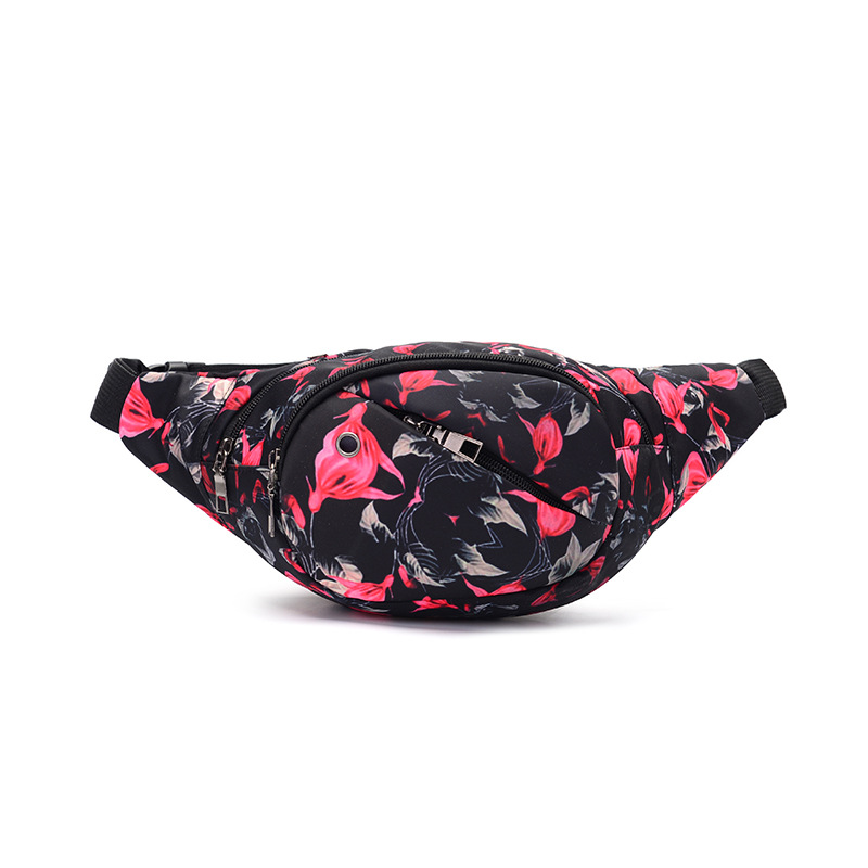 ¡Novedad! Riñonera a la con estampado Floral/colorido para mujer, riñonera informal, bolsa deportiva de viaje para el pecho: Rojo