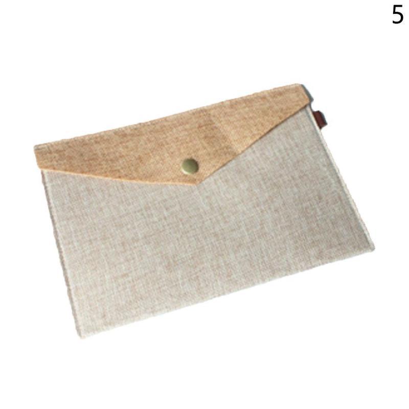 Vividcraft A4 A5 2 Sizes Simple Imitation Linen Stationery File Portfolio Bag Office Bag Study Folder Canvas Felt P8O6: A5 Beige