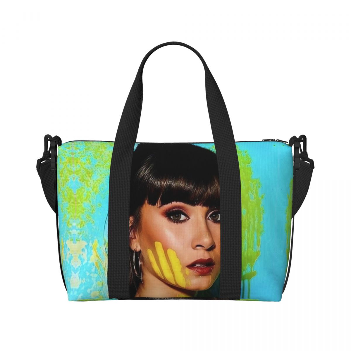 Brugerdefineret skønhed aitanas tote taske til kvinder stor kapacitet spansk sanger gym strand rejsetasker: Blå