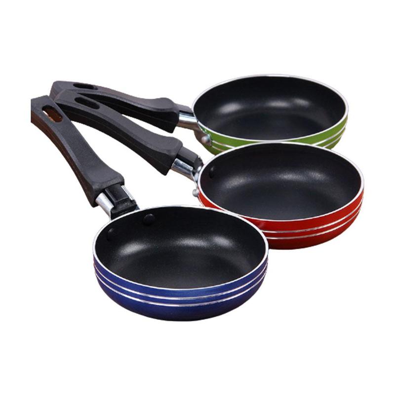 Kleine Koekenpan, Mini Dikke Non-stick Pan, Willekeurige Kleur: Diameter 4.2 inch