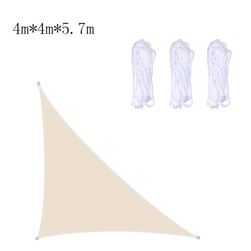 Oxford tyg skugga segel uv-strålesäker vattentät nyans rätvinklig triangel trädgård pool utomhus innergård terrass camping skugga: Beige 4 x 4 x 5.7m
