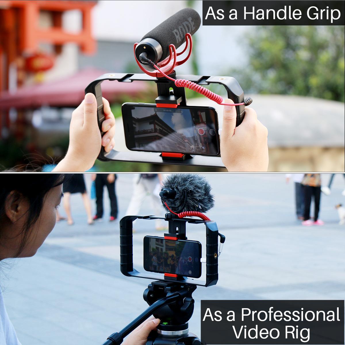 Smartphone Video Rig Mobiele Telefoon Hold Camera Beugel Konijn Kooi Handheld Telefoon Video Stabilizer Grip Statief Mount Stand