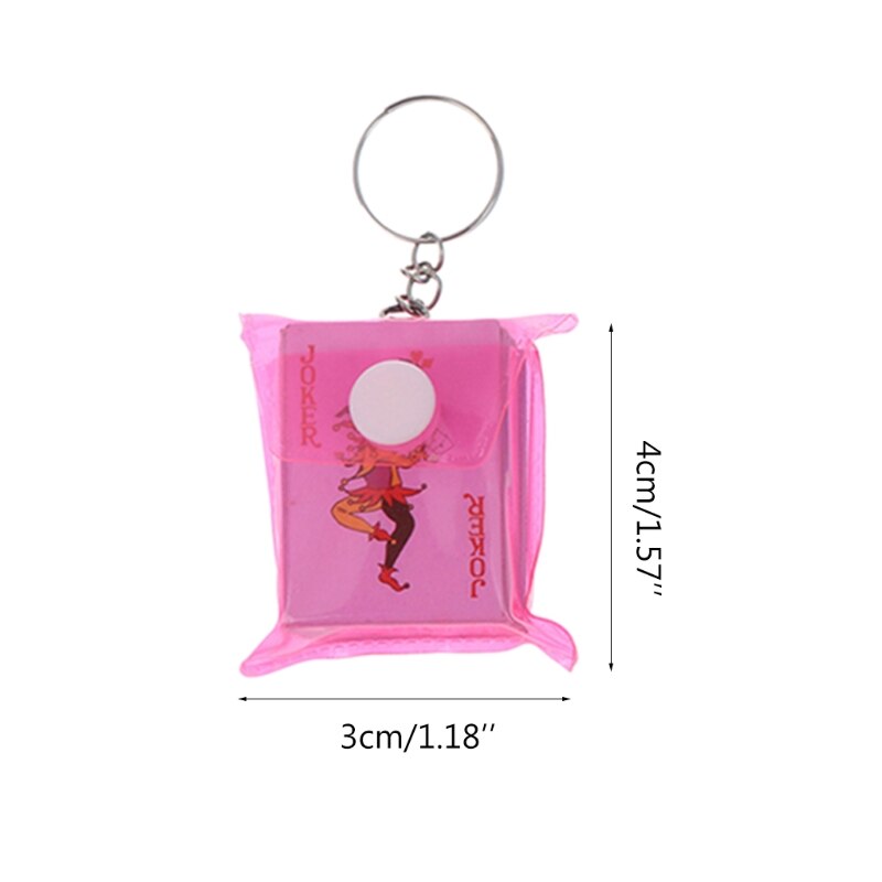 Llavero portátil de cartas de póker, tablero pequeño, 4x3cm, 1 unidad
