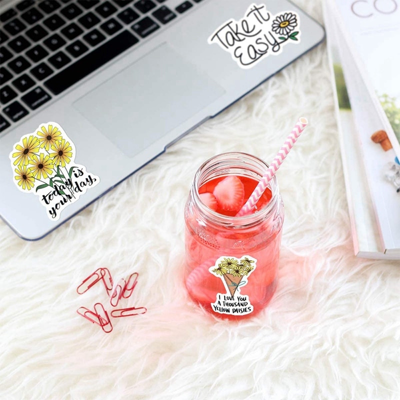 Inspirational Stickers for Hydro Flasks,50 PCS Motivational Stickers for Teens,Girls.Waterproof PVC Sticker for Laptop