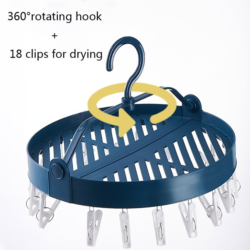 Household Multifunctional Circular Folding Drying Rack Underwear Socks Drying Rack Windproof and Inclined Rack for Socks