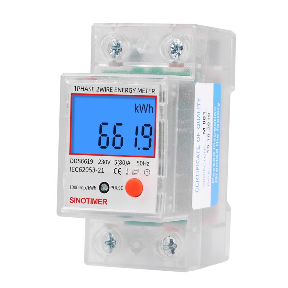 Single Digital Power Energy Meter Voltage Wattmeter Multi-function Digital Meter Power Energy Analyzer Electronic Din Rail 230V