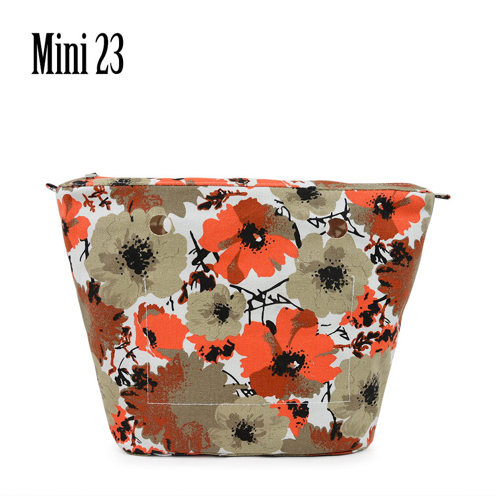 TANQU Colorful Waterproof Inner Lining Insert Zipper Pocket for Mini Obag Canvas Inner Pocket for O Bag: mini 23