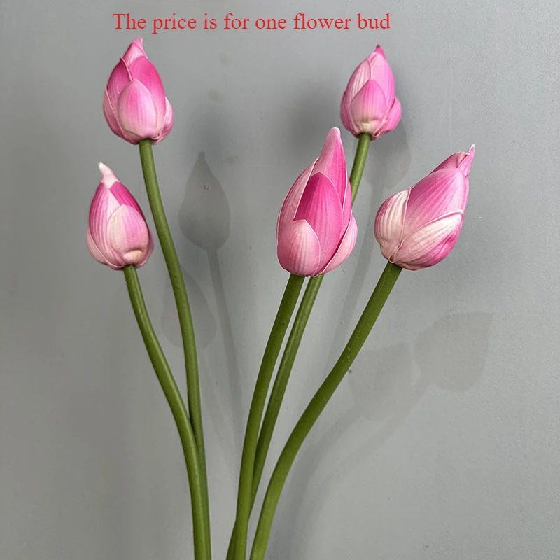 Artificial Flower EVA Lotus with Pole Lotuses Leaves Home Living Room Pastoral Style Decoration Simulation Pink White Flowers: DEEP BLUE