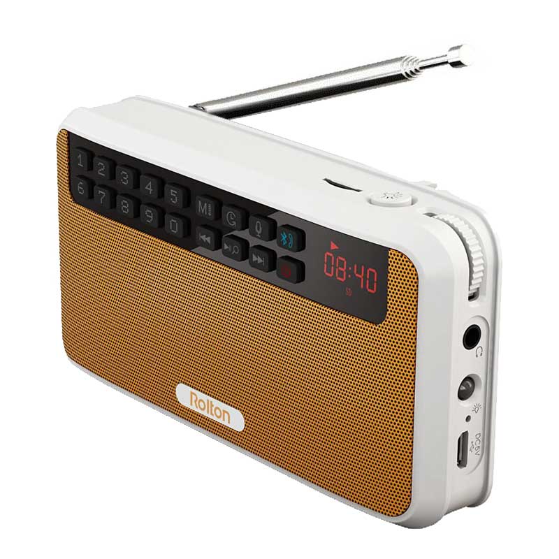 Rolton  e500 bærbare bluetooth-højttalere bas dual track højttaler sport og stereo fm radio tf kort usb  mp3 søjle og lommelygte: Gul