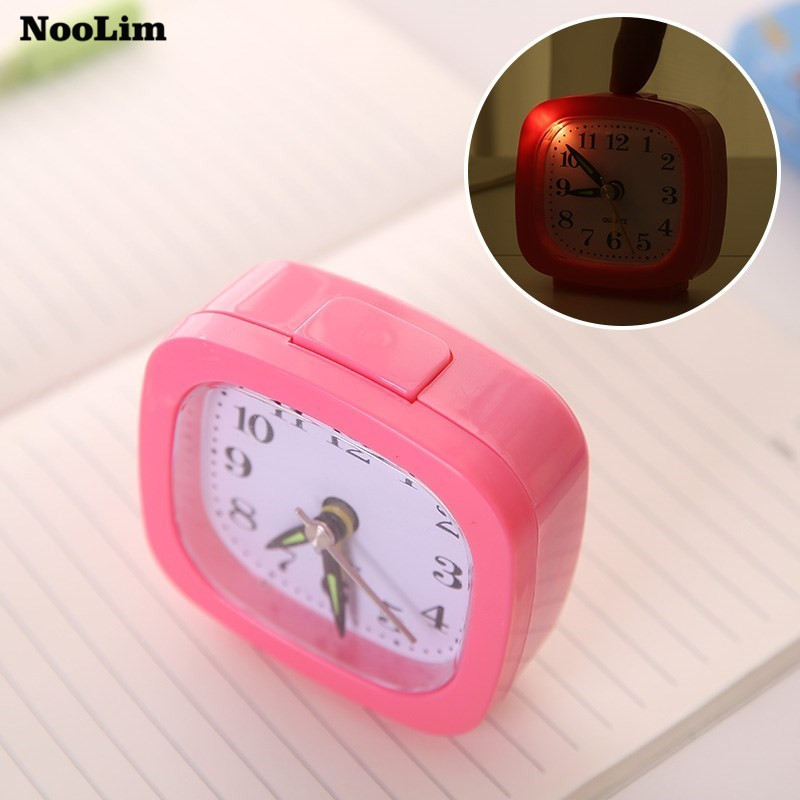 NOOLIM-reloj despertador minimalista para mesita de noche, con personalidad creativa, pequeño y Simple, para dormitorio de niños