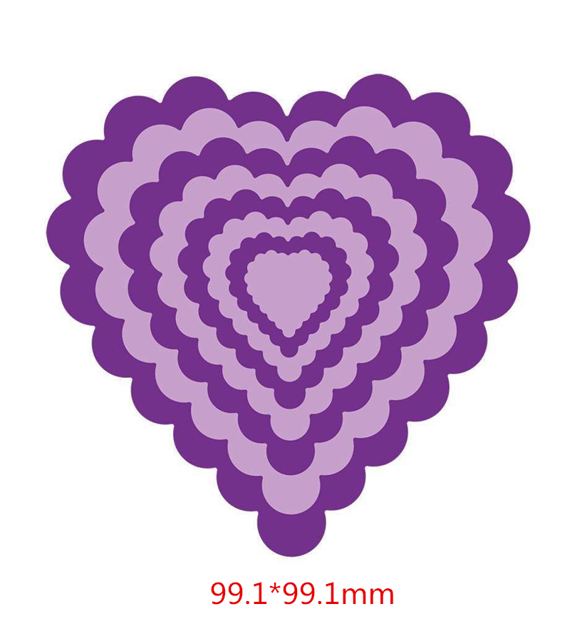 Nestet hjerte sirkel oval firkantet ramme sett metall skjærematriser til scrapbooking gjør-det-selv-album papirkort lage dekorasjon: H3723