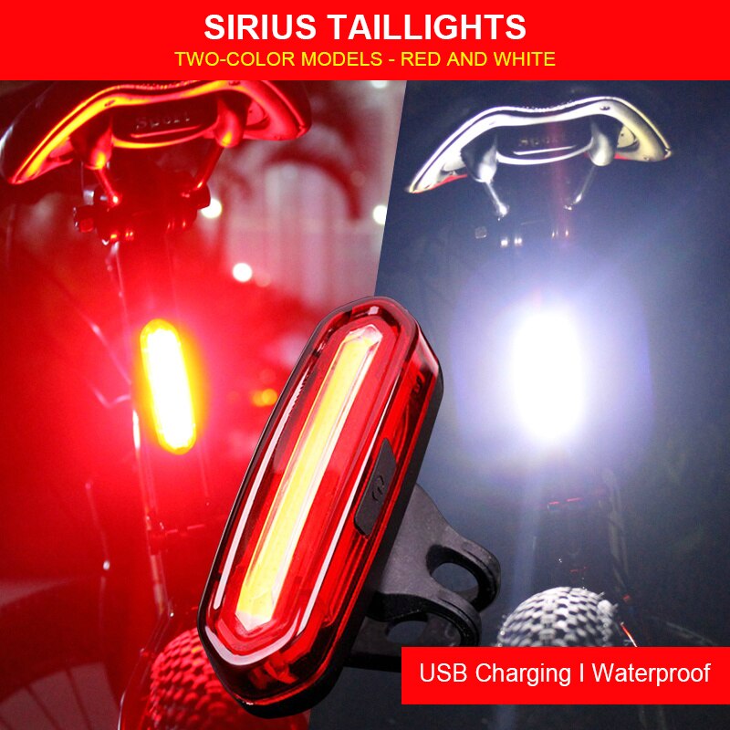 120 Lumen Fiets Achterlicht Usb Oplaadbare Fietsen Led-achterlicht Waterdichte Mtb Racefiets Achterlicht Fiets Accessoires: Red and White