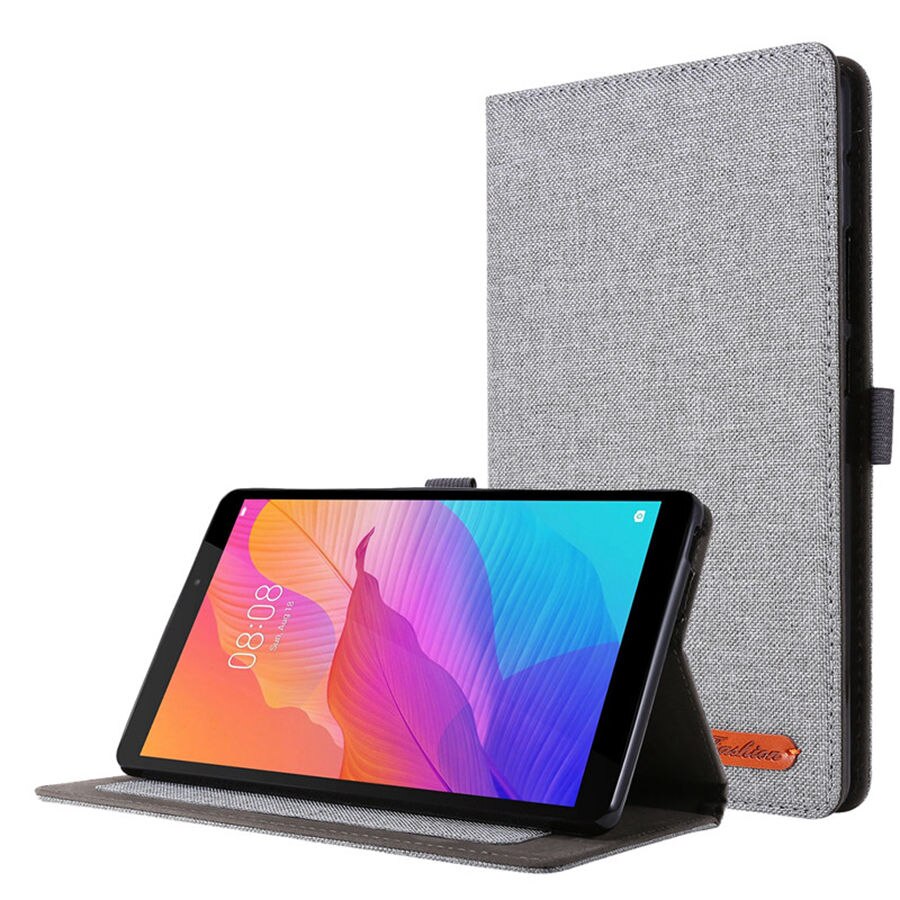 For Huawei MatePad MatePad T8 8.0 Case Cowboy Flip Cover for Funda Huawei MatePad T8 T 8 inch KOB2-L09 Tablet Case + film: Gray