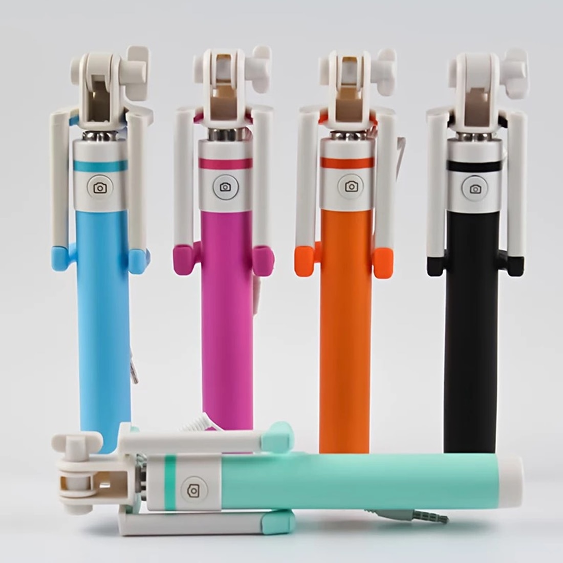 Colorido palo selfie con cable, palo selfie plegable, palo selfie Universal a la para teléfono móvil
