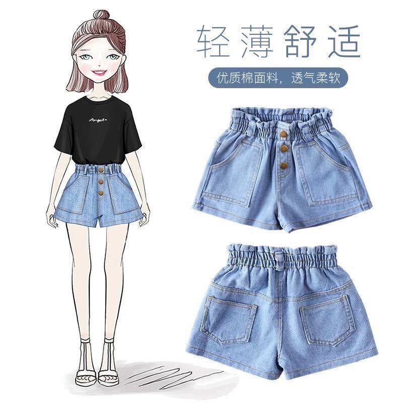 100-160 Cm Summer Girls Jeans Shorts Baby Kids Children Denim Shorts