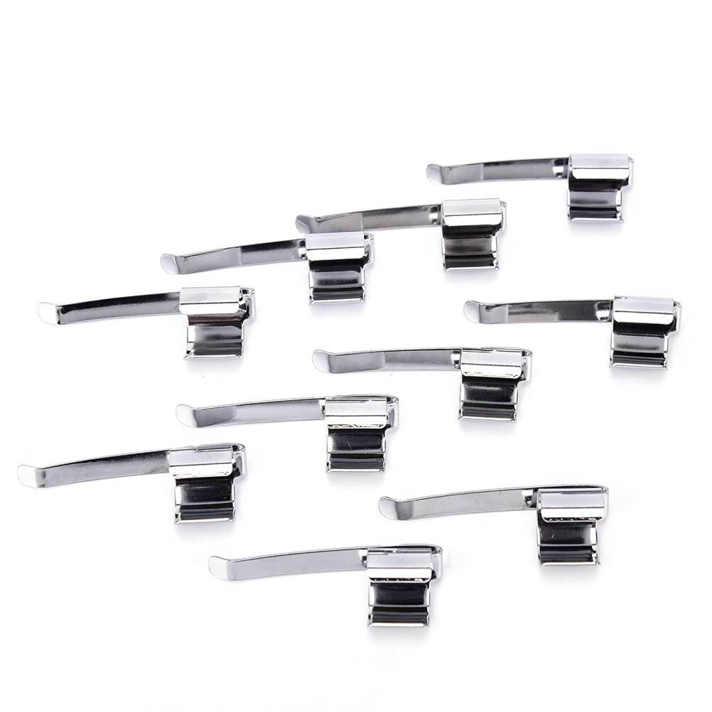 10Pcs Rvs Zilver Zaklamp Clip Zaklamp Mount Houder Pen Clip Klem