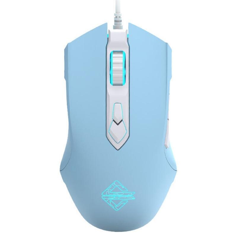 Aj52 Game Mouse Macro Programming Game Optical Mice Usb Cable Computer Mousey: Blue