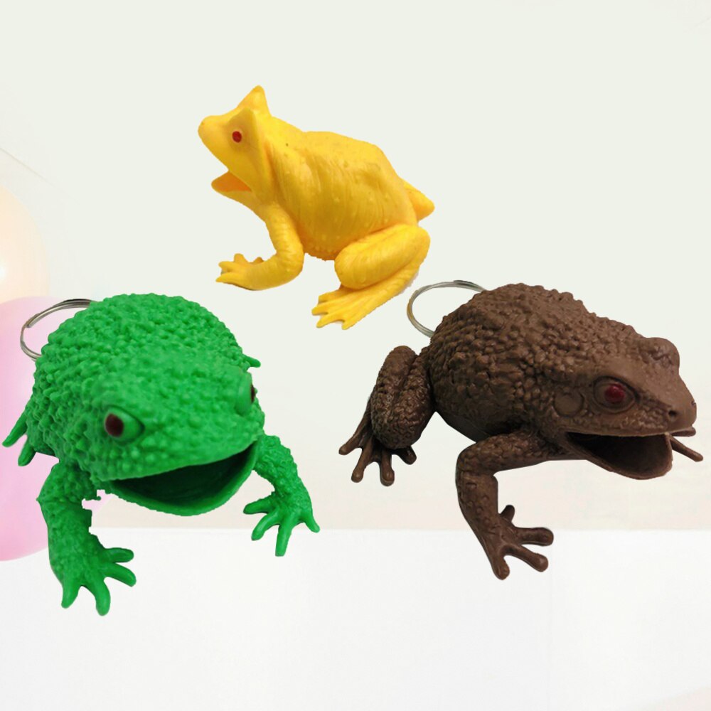 3pcs Vomiting Frogs Simulation Horrific Squeeze Artifical Tricky Props Venting Decompression Toys for Men