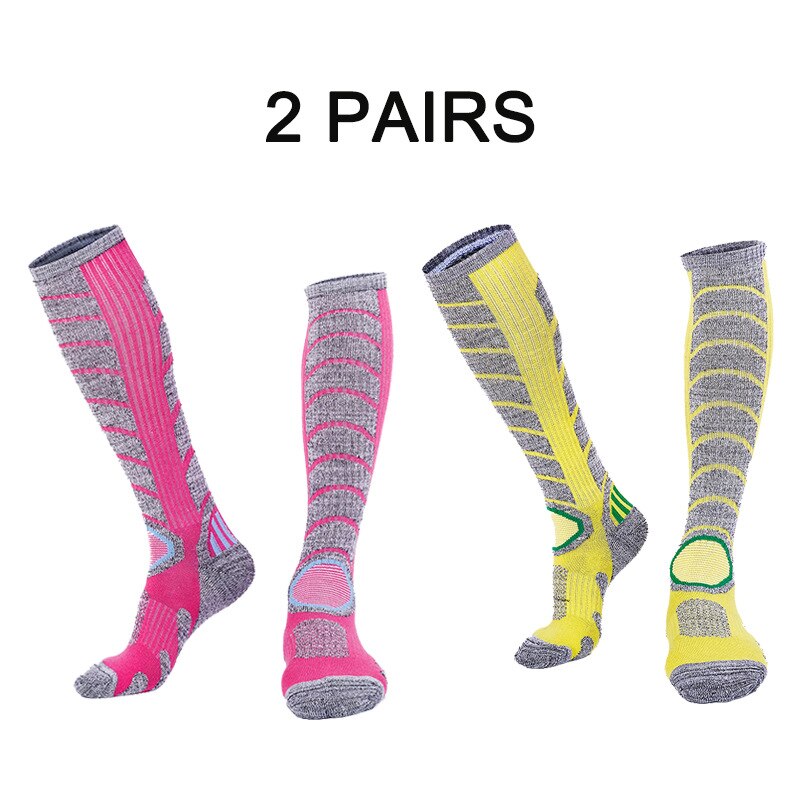 Outdoor Fietsen Sokken Vrouwen Anti Wrijving Kousen Fietsen Sport Sokken Herfst En Winter: Yellow Powder