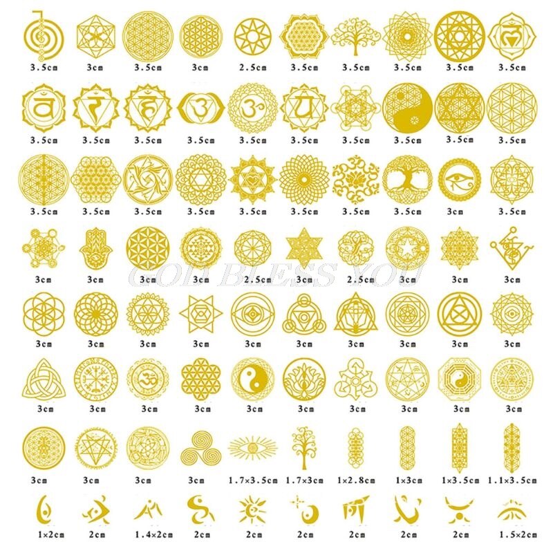 20 stk hellig geometrisk kobber orgonitt klistremerke blomst liv tre diy energi tårn pyramide materiale epoksy harpiks kunst håndverk